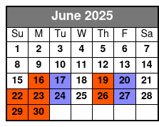 Pierce Arrow Shows June Schedule