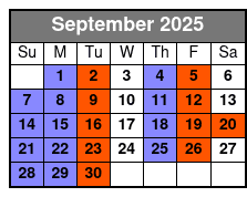 Pierce Arrow Shows September Schedule