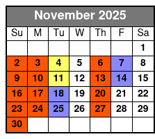 Pierce Arrow Shows November Schedule