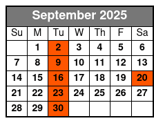 Pierce Arrow Country September Schedule