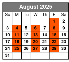 Million Dollar Quartet Show August Schedule
