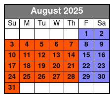 The Branson Coaster One Ride Per Person Ticket August Schedule