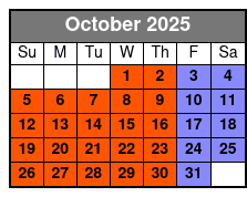 The Branson Coaster One Ride Per Person Ticket October Schedule