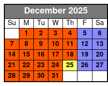 The Branson Coaster One Ride Per Person Ticket December Schedule