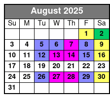 David at Sight & Sound Theatres Standard Seating August Schedule