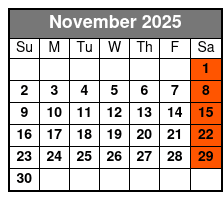 Jukebox Live with Mark Aldred November Schedule