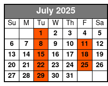 A Time For Freedom July Schedule