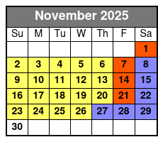 Dolly Parton's Stampede Branson November Schedule