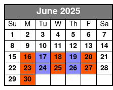 SIX Branson June Schedule