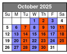 SIX Branson October Schedule