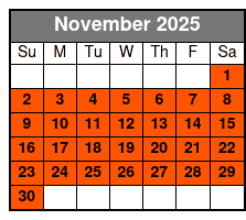 Hollywood Wax Museum November Schedule