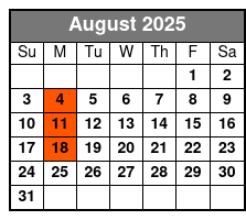 Hughes Brothers Country Show Only August Schedule