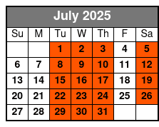Hughes Brothers Music Show Only July Schedule