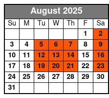 Hughes Brothers Music Show Only August Schedule