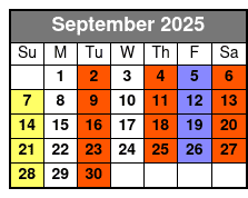 Legends in Concert VIP Box Seating September Schedule