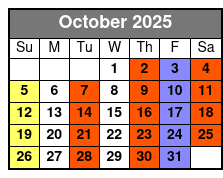 Legends in Concert VIP Box Seating October Schedule