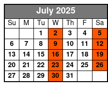 The Man in Black July Schedule
