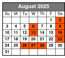 The Man in Black August Schedule