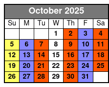 Legends in Concert Standard Seating October Schedule
