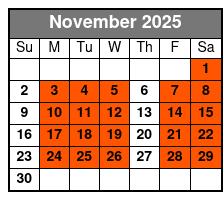 Comedy Jamboree November Schedule