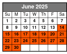 15 - 17 Minute Helicopter Flight June Schedule