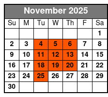 Beach Boys California Dreamin November Schedule