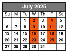 Buckets N Boards July Schedule