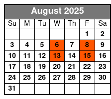 Buckets N Boards August Schedule