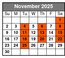 Broadway To Buble starring George Dyer November Schedule