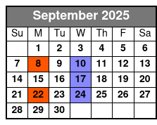 A Neil Diamond Tribute September Schedule