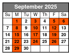 America's Top Country Hits September Schedule