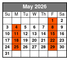 History and Scenic Beauty Van Tour May Schedule