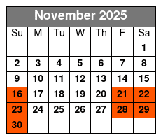 North Pole Adventure Branson November Schedule