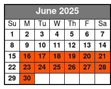 Grand Jubilee June Schedule