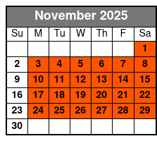 Grand Jubilee November Schedule