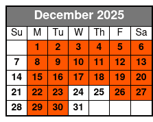 Grand Jubilee December Schedule
