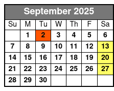 Matt Gumm and Company September Schedule