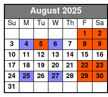 Escape Reality Magic & Illusions Show (No Meal) August Schedule