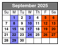 Escape Reality Magic & Illusions Show (No Meal) September Schedule