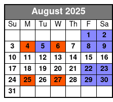 Escape Reality Magic & Illusions Dinner Show August Schedule