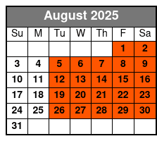 Historic Tour August Schedule