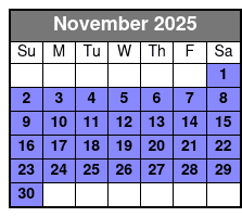 Vigilante Extreme Ziprider November Schedule