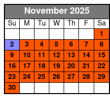 Bigfoot Branson Mini Golf November Schedule