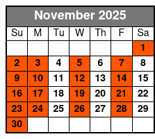 Who Dunnit Hoedown Dinner Show November Schedule