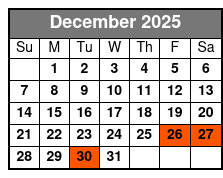The Great American Chuckwagon December Schedule