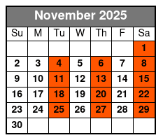 Shepherd's Chuckwagon Dinner Show November Schedule