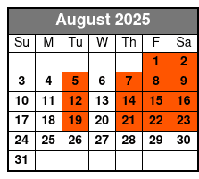 ReVibe Dinner Show August Schedule