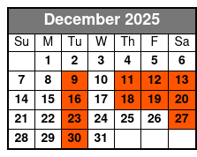 ReVibe Dinner Show December Schedule