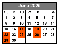 A Tribute To The King June Schedule
