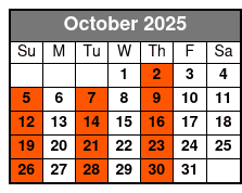 A Tribute To The King October Schedule